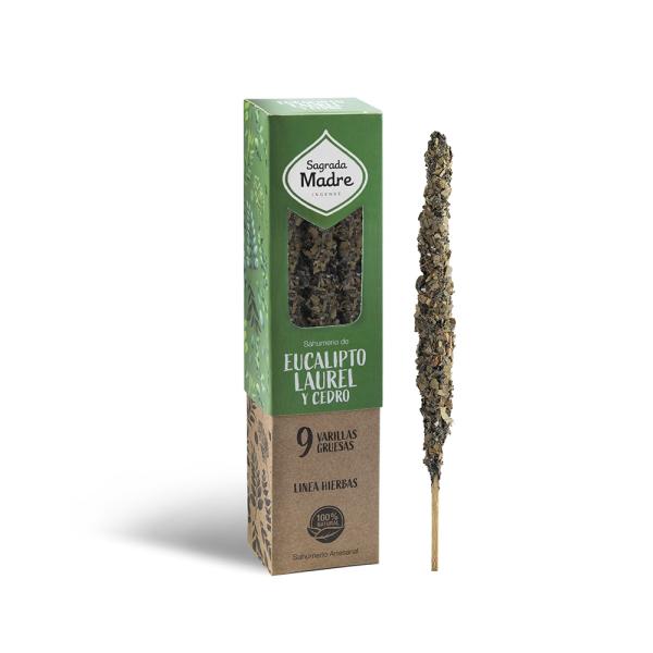 Eukalyptus, Lorbeer & Zeder - Herbal Räucherstäbchen Sagrada Madre